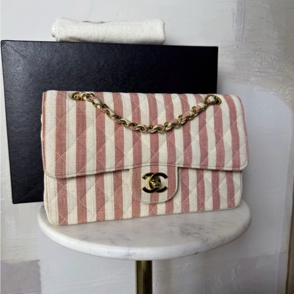 Chanel Vintage Small Striped Classic Flap - Picture 5 of 11